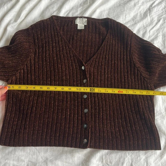 Brown Vintage Button Up Sweater Cardigan Large Pinterest Sweater - Picture 6 of 9